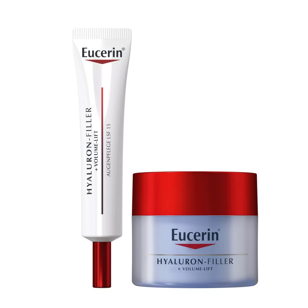 Eucerin Набор для базового ухода (крем для кожи вокруг глаз 15 мл + ночной крем 50 мл) (Eucerin, Hyaluron-Filler + Volume-Lift)