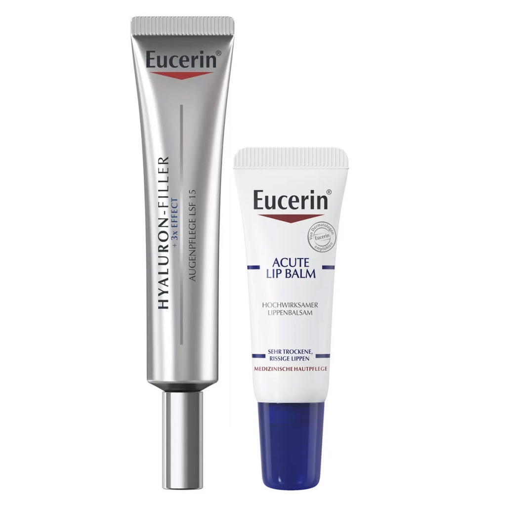 Eucerin Набор успокаивающий (крем для кожи вокруг глаз 15 мл + бальзам для губ 10 мл) (Eucerin, Hyaluron-Filler)