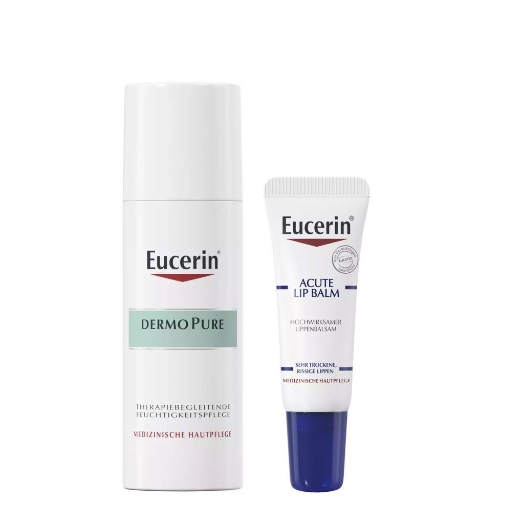 Eucerin Набор успокаивающий для проблемной кожи (бальзам для губ 10 мл + крем 50 мл) (Eucerin, DermoPure)