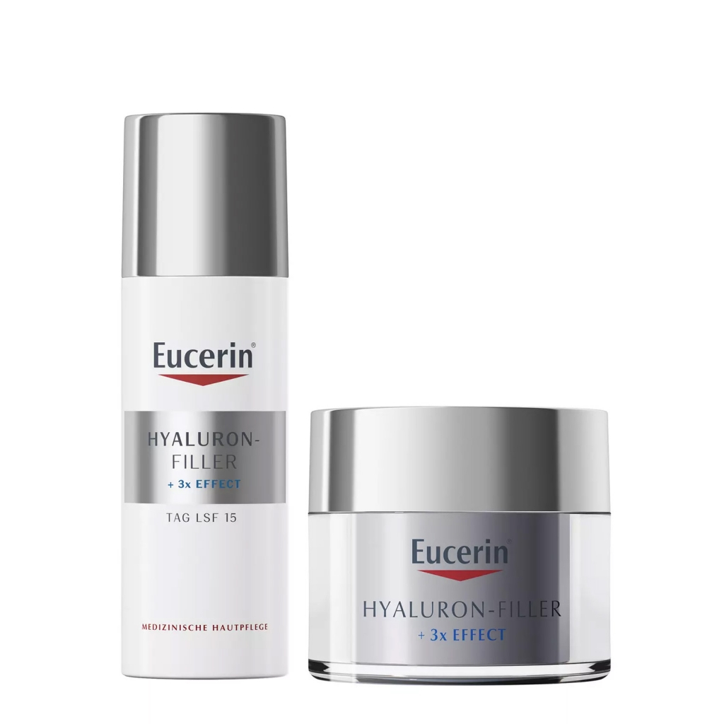 Eucerin Набор для нормальной и комбинированной кожи (дневной крем SPF 15, 50 мл + ночной крем 50 мл) (Eucerin, Hyaluron-Filler)