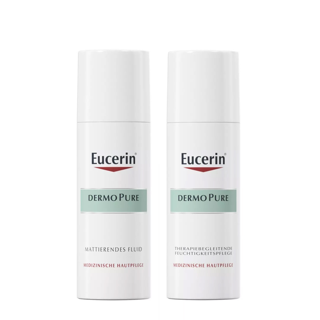 Eucerin Набор успокаивающий для жирной кожи (флюид 50 мл + крем 50 мл) (Eucerin, DermoPure)
