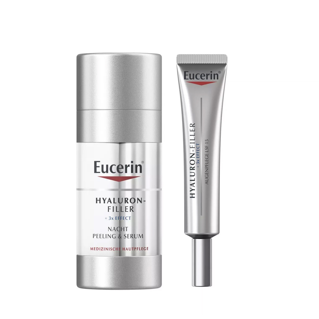 Eucerin Набор для увлажнения кожи (крем для кожи вокруг глаз 15 мл + ночной эксфолиант-сыворотка 30 мл) (Eucerin, Hyaluron-Filler)