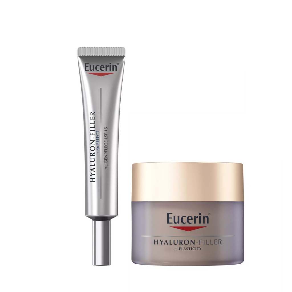 Eucerin Набор для эластичности кожи (крем для кожи вокруг глаз 15 мл + ночной крем 50 мл) (Eucerin, Hyaluron-Filler + Elasticity)