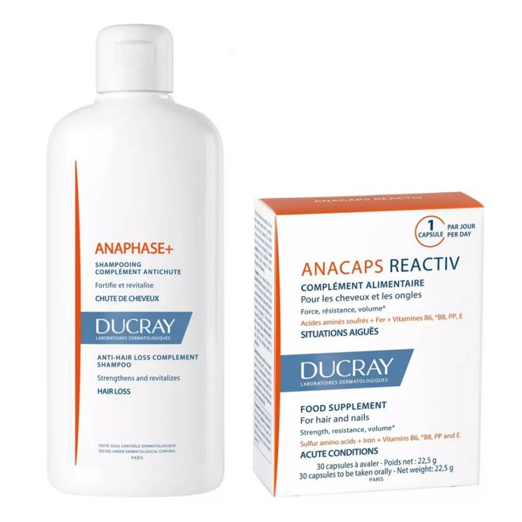 Ducray Набор для волос (БАД № 30 + шампунь 400 мл) (Ducray, Anaphase+)