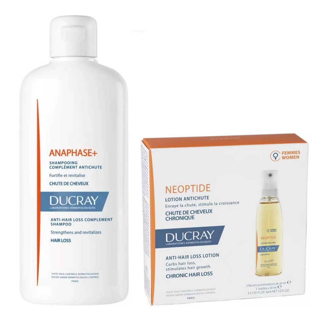 Ducray Набор против выпадения волос (шампунь 400 мл + лосьон от выпадения волос для женщин 3 x 30 мл) (Ducray, Anaphase+)