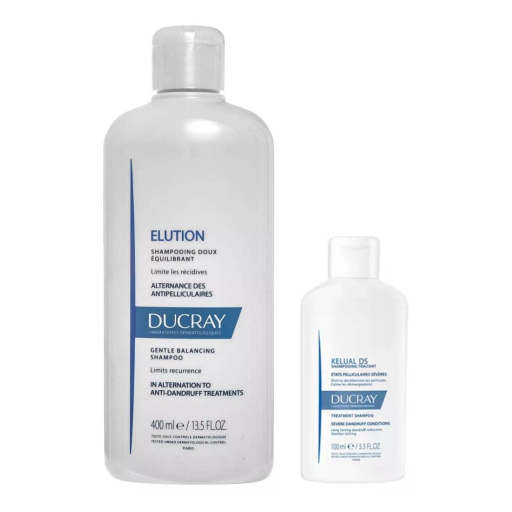 Ducray Набор Балансирующий для волос (балансирующий шампунь 400 мл + шампунь от перхоти 100 мл) (Ducray, Elution)