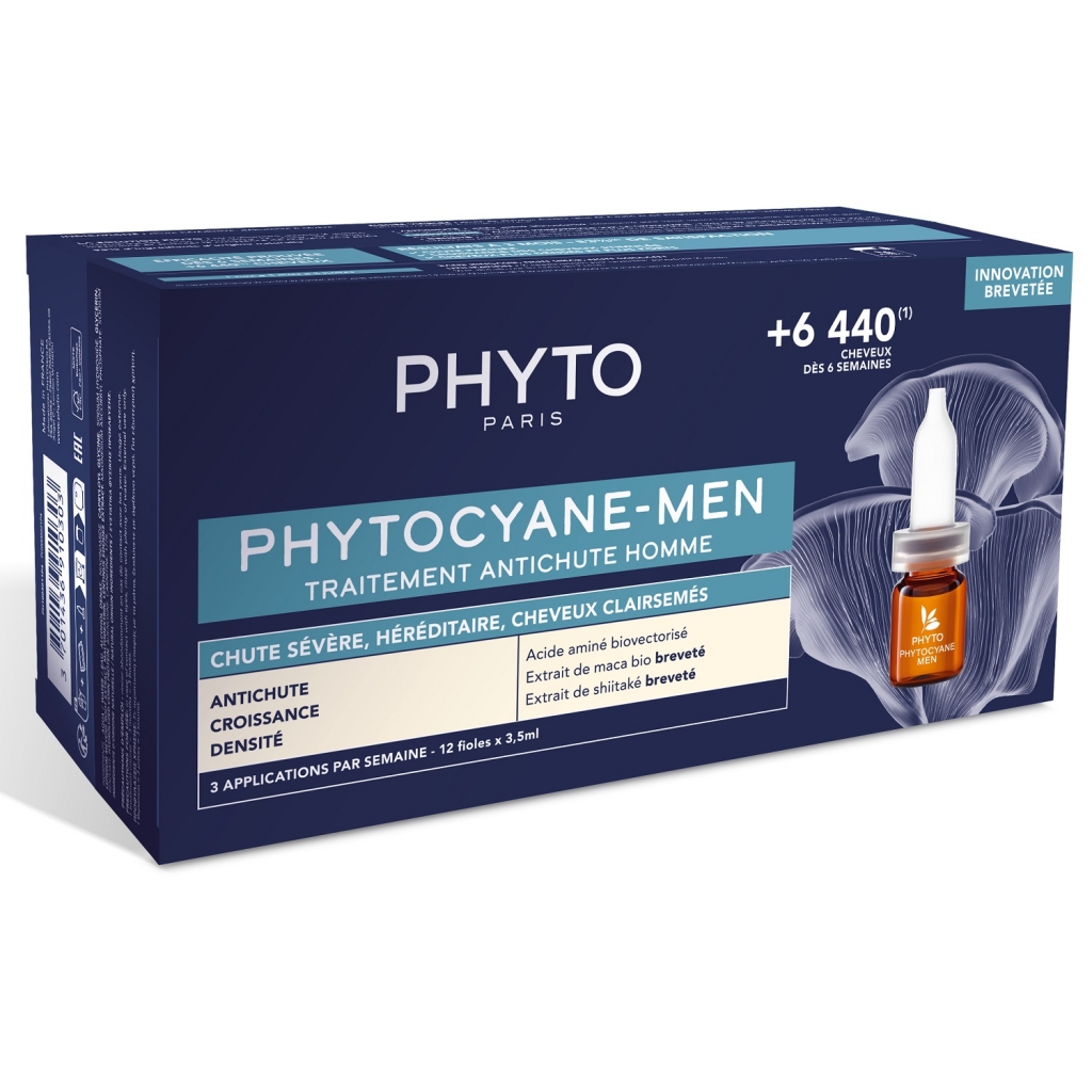 Phytosolba Сыворотка против выпадения волос для мужчин, 12 флаконов х 3,5 мл (Phytosolba, Phytocyane)