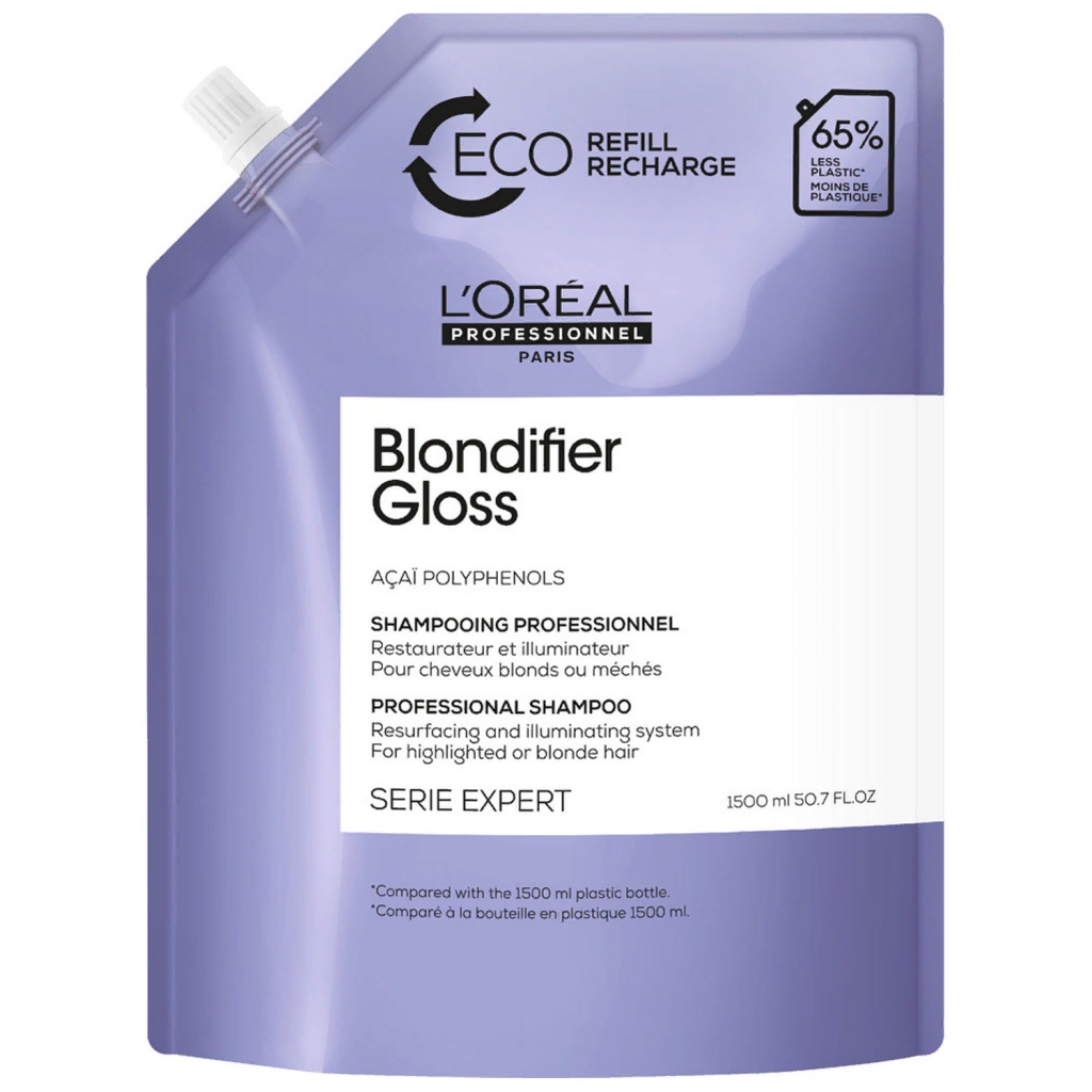 LOreal Professionnel Восстанавливающий шампунь Blondifier Gloss для мелированных и осветленных волос, рефил, 1500 мл (LOreal Professionnel, Уход за волосами)