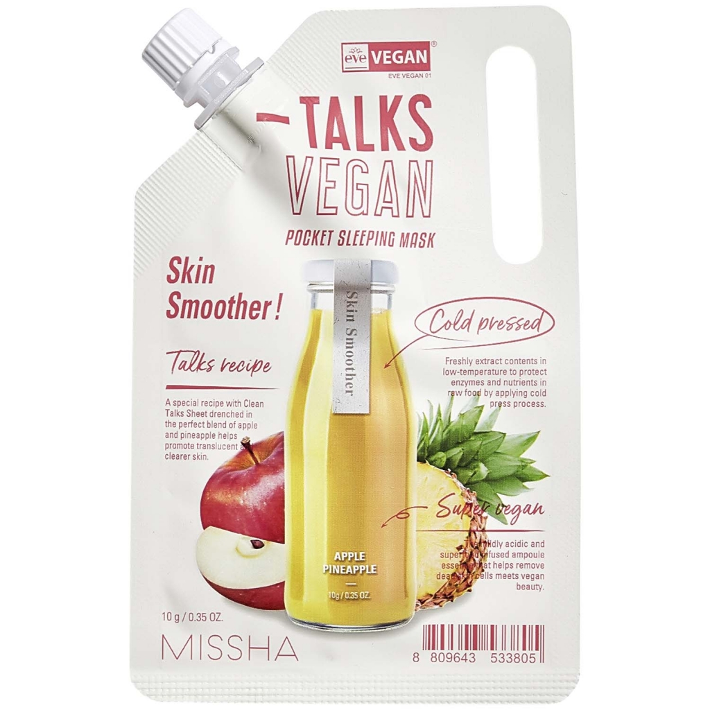 

Missha Кремовая отшелушивающая и смягчающая маска Skin Smoother с экстрактами яблока и ананаса, 10 г (Missha, Маски)