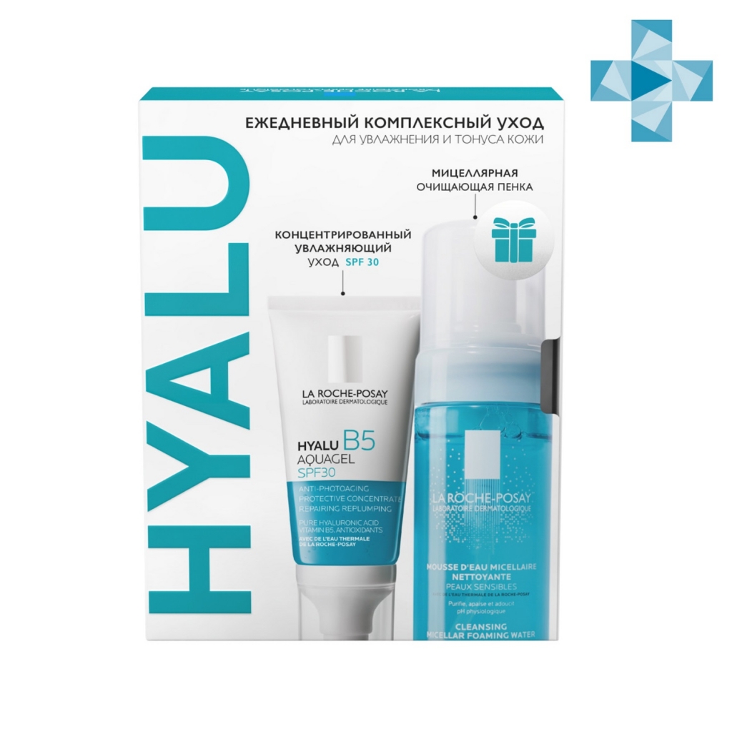 

La Roche-Posay Набор для для увлажнения и тонуса кожи (концентрированный аквагель SPF 30 50 мл + мицеллярная очищающая пенка 150 мл) (La Roche-Posay, Hyalu B5)