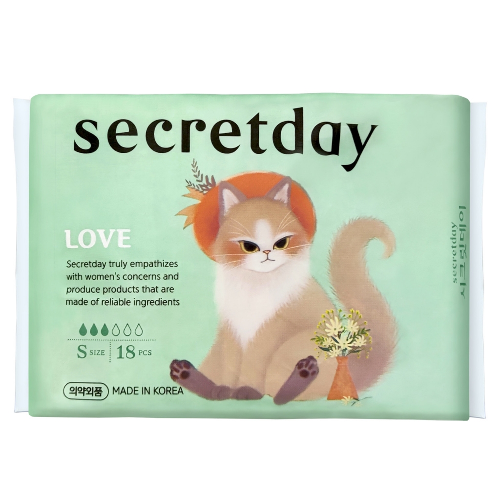 Secret Day Хлопковые гигиенические прокладки LOVE размер S, 18 шт  (Secret Day, Прокладки)