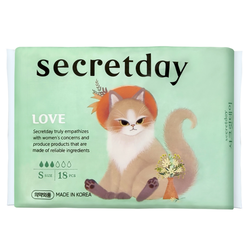 

Secret Day Хлопковые гигиенические прокладки LOVE размер S, 18 шт (Secret Day, Прокладки), Прокладки