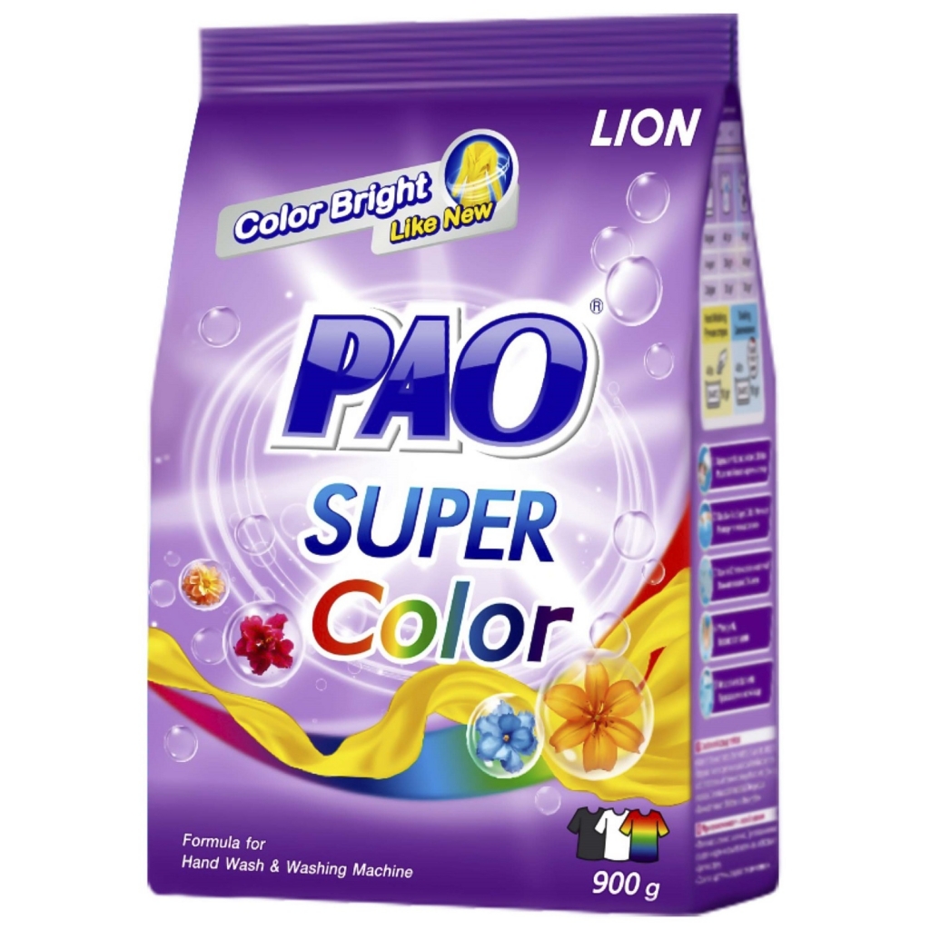 

Lion Thailand Антибактериальный порошок Super Color для стирки цветного белья, 900 г (Lion Thailand, Pao)