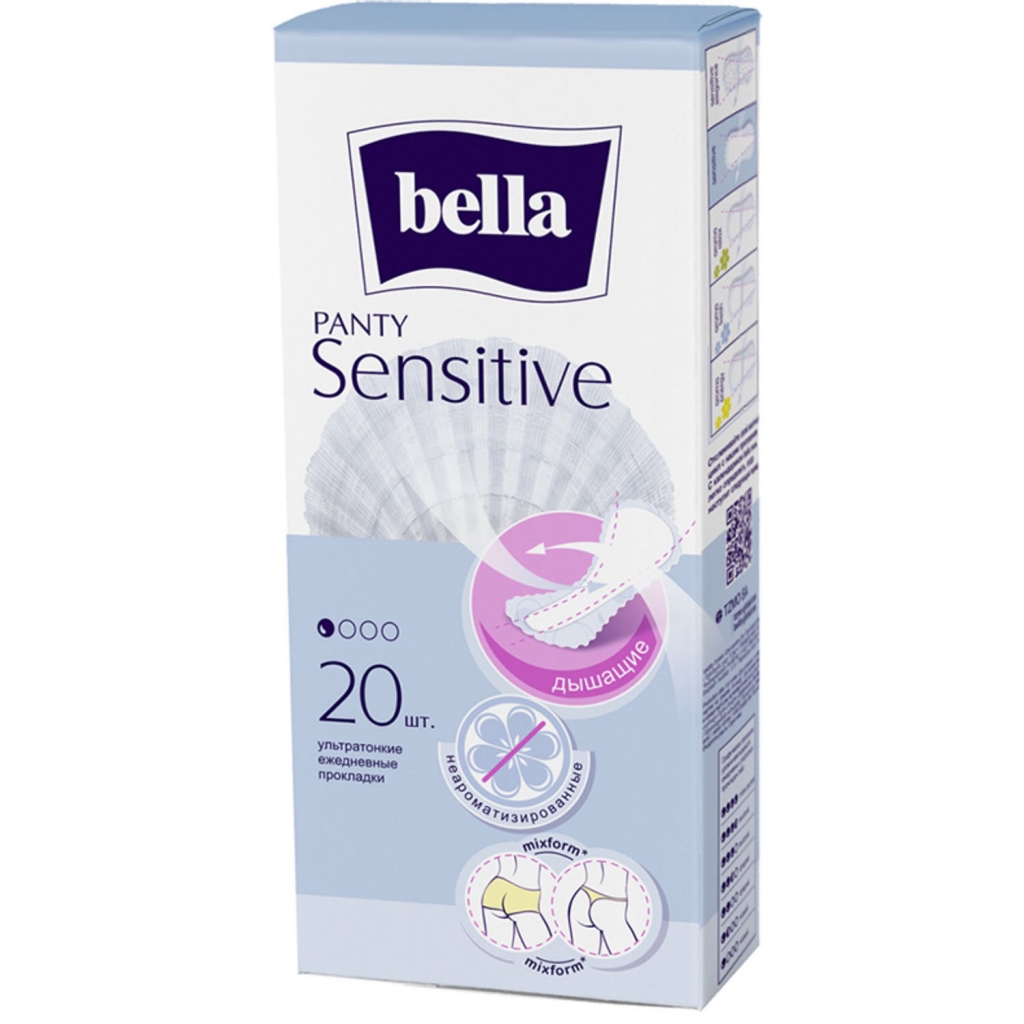 Bella Ультратонкие ежедневные прокладки Panty Sensitive, 20 шт (Bella, Гигиенические прокладки)