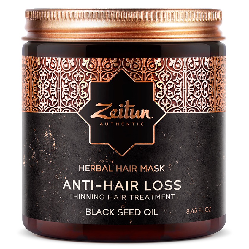 Zeitun Укрепляющая фито-маска с маслом черного тмина против выпадения волос Anti-Hair Loss, 250 мл (Zeitun, Authentic)