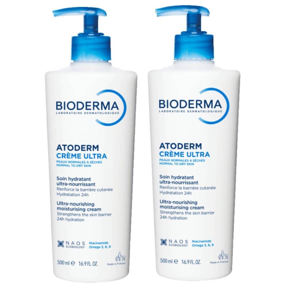 Питательный крем для лица и тела Atoderm Ultra, 2 х 500 мл