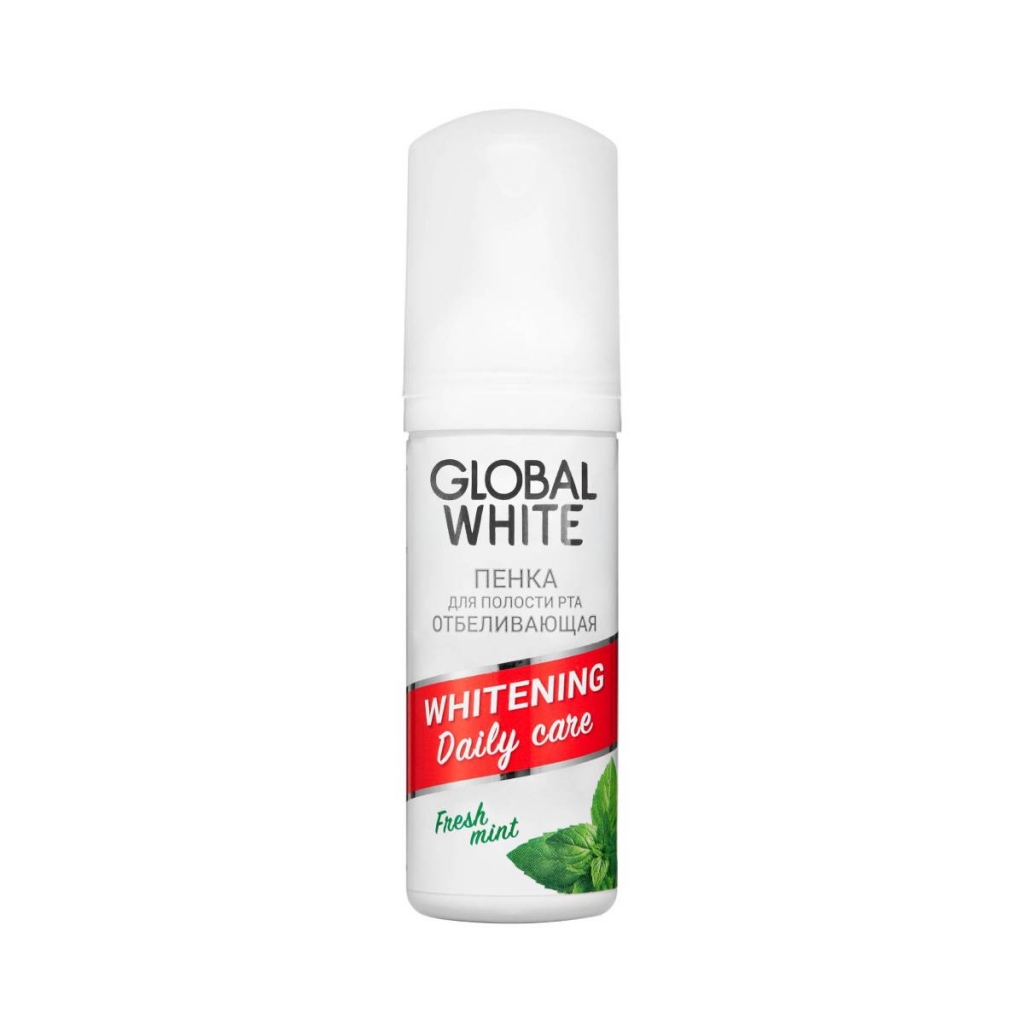 Купить Global White Отбеливающая пенка для полости рта Whitening Foam Oral Care, 50 мл (Global White, Спреи и пенки)