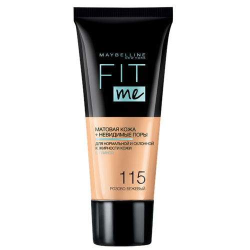 

Maybelline Тональный крем для лица "Fit Me", матирующий, скрывающий поры, 30 мл - 115 розово-бежевый (Maybelline, )