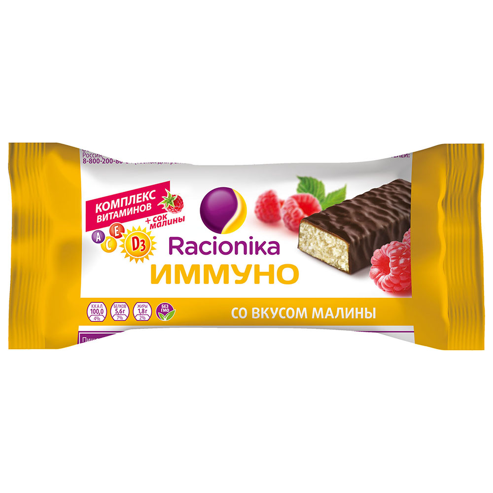 Racionika Батончик "Иммуно" со вкусом малины, 30 г (Racionika, ) от Socolor
