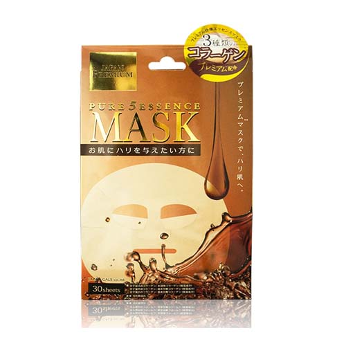 

Japan Gals Маска для лица c тремя видами коллагена "Essence Premium", 30 шт (Japan Gals, Pure5), Pure5