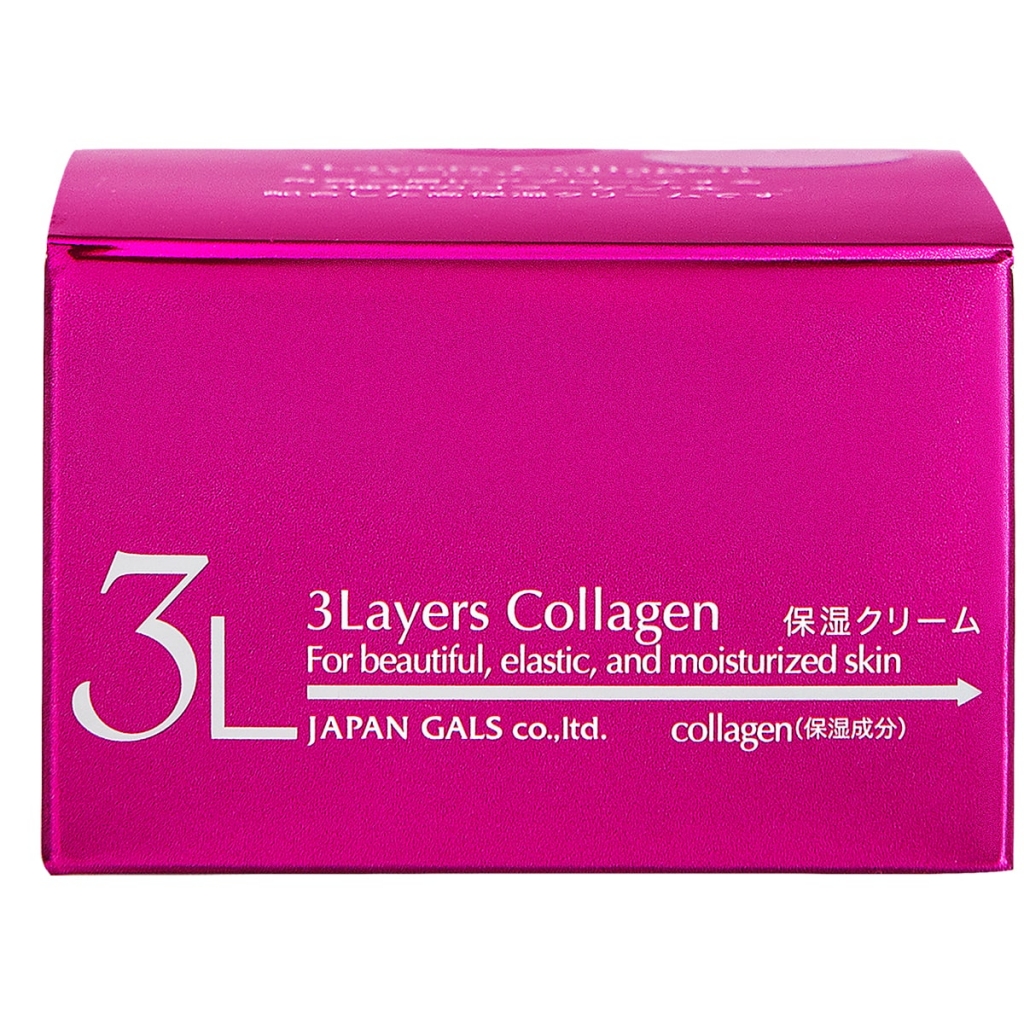 Japan Gals Увлажняющий крем 3 слоя коллагена, 60 г (Japan Gals, 3layers)