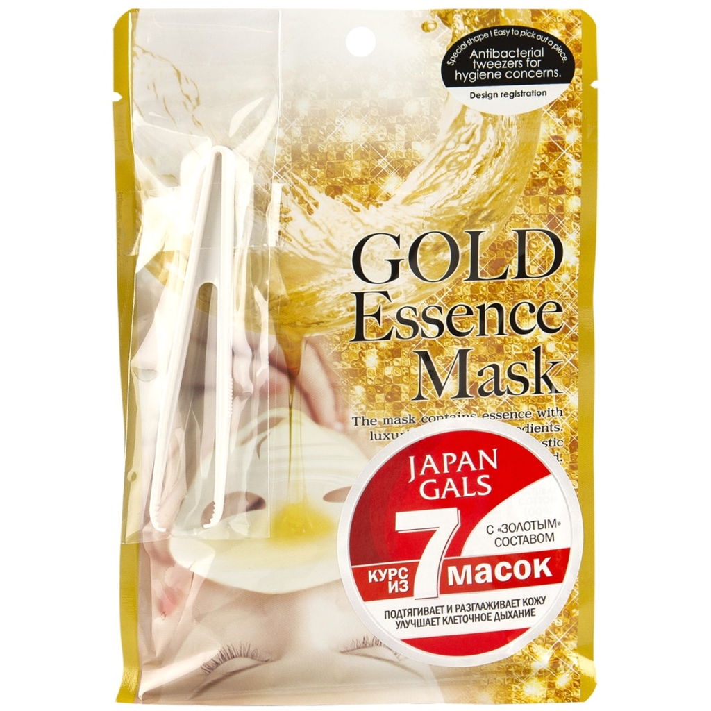 Japan Gals Маска с золотым составом Essence Mask, 7 шт (Japan Gals, Pure5)