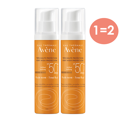 Avene Солнцезащитный флюид с тонирующим эффектом SPF 50, 2*50 мл (Avene, Suncare)