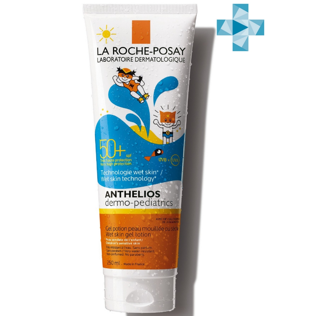 La Roche-Posay Детский солнцезащитный гель с технологией нанесения на влажную кожу Dermo-Pediatrics Wet Skin SPF 50+/PPD 25, 250 мл (La Roche-Posay, Anthelios)
