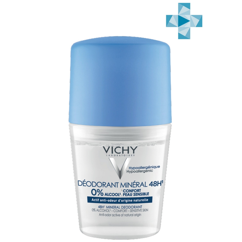 Купить Vichy Минеральный шариковый дезодорант без солей алюминия 48 часов свежести, 50 мл (Vichy, Deodorant)