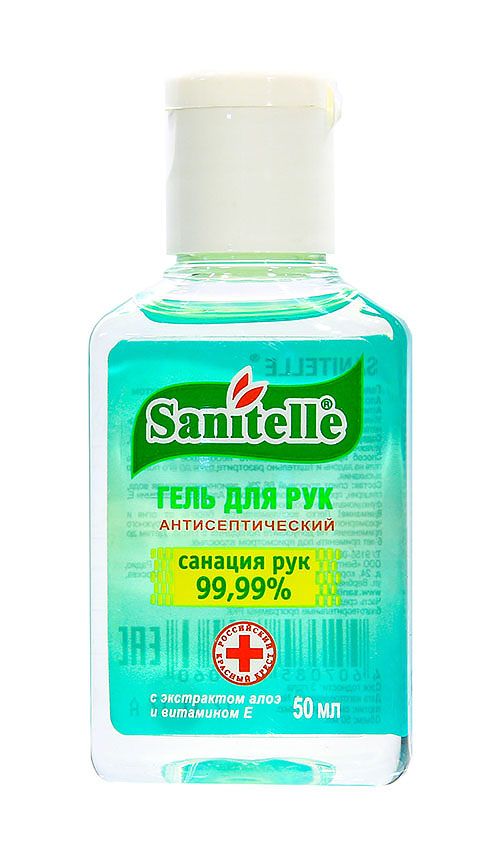 Sanitelle Антисептический гель для рук с экстрактом алоэ, 50 мл (Sanitelle, )