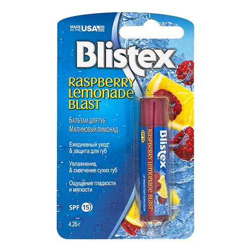 Blistex Бальзам для губ "Малиновый лимонад" Raspberry Lemonade Blast SPF 15, 4.25 г (Blistex, Уход за губами) от Socolor
