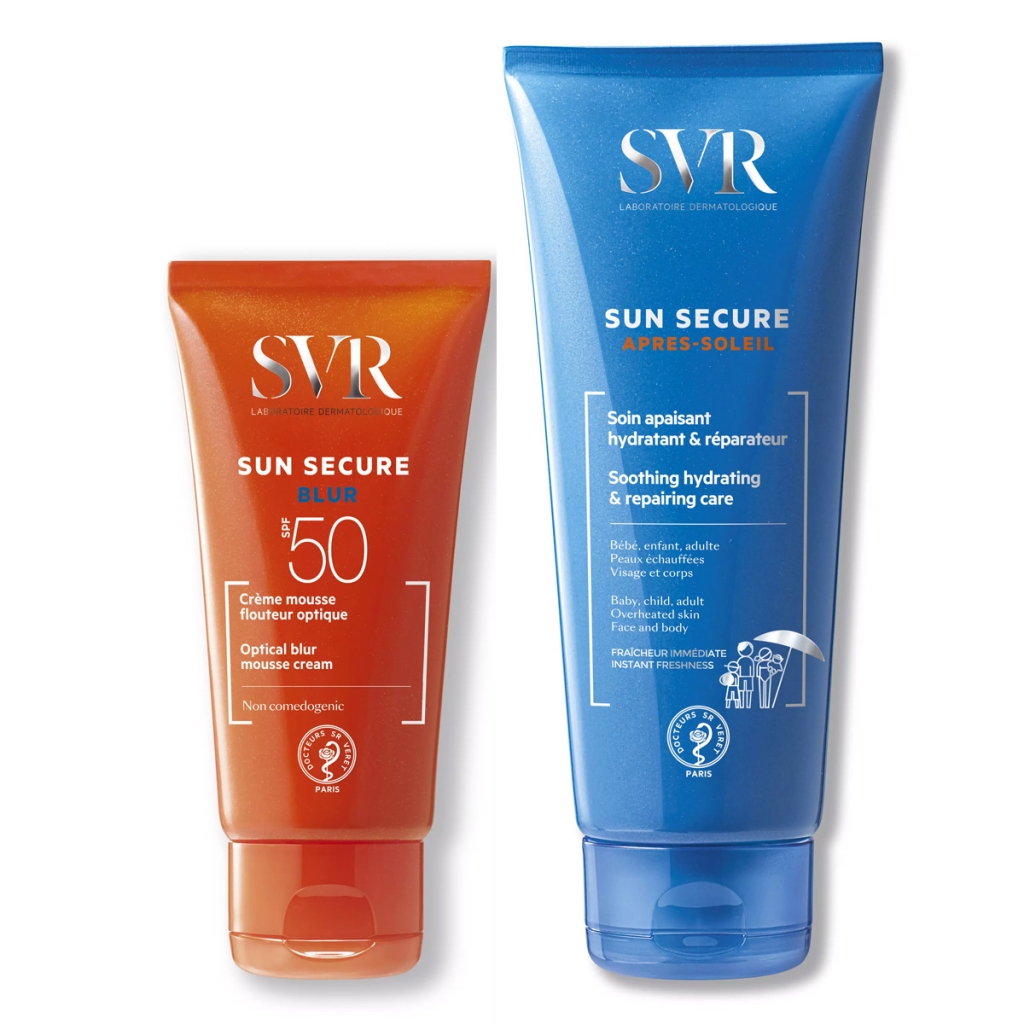 SVR Набор Безопасное Солнце (крем-мусс с эффектом «фотошопа» SPF50 50 мл + успокаивающий крем-уход после загара 75 мл) (SVR, Sun Secure)