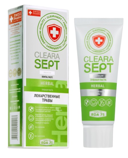 

Clearasept Зубная паста Herbal «Лекарственные травы», 75 мл (Clearasept, Дентальная косметика)