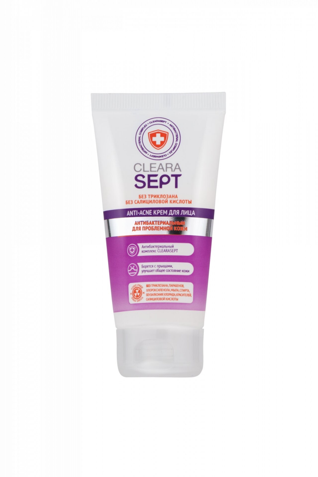 

Clearasept Антибактериальный крем для лица Anti-acne для проблемной кожи, 50 мл (Clearasept, Для лица)