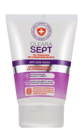 

Clearasept Антибактериальная маска Anti-acne для проблемной кожи, 100 мл (Clearasept, Для лица)