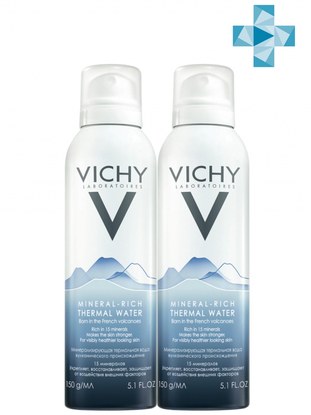 Vichy Комплект Термальная минерализирующая вода Vichy Спа, 2х150 мл (Vichy, Thermal Water Vichy)