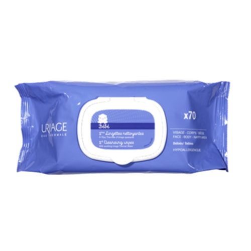 Uriage Первая вода - Очищающие сверхмягкие салфетки для детей и новорожденных 70 шт. (Uriage, Детская гамма) от Socolor