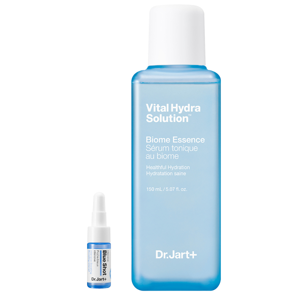 

Dr. Jart+ Интенсивная увлажняющая биом-эссенция Biome Essence, 150 мл + Бустер Blue Shot, 4 мл (Dr. Jart+, Vital Hydra Solution)