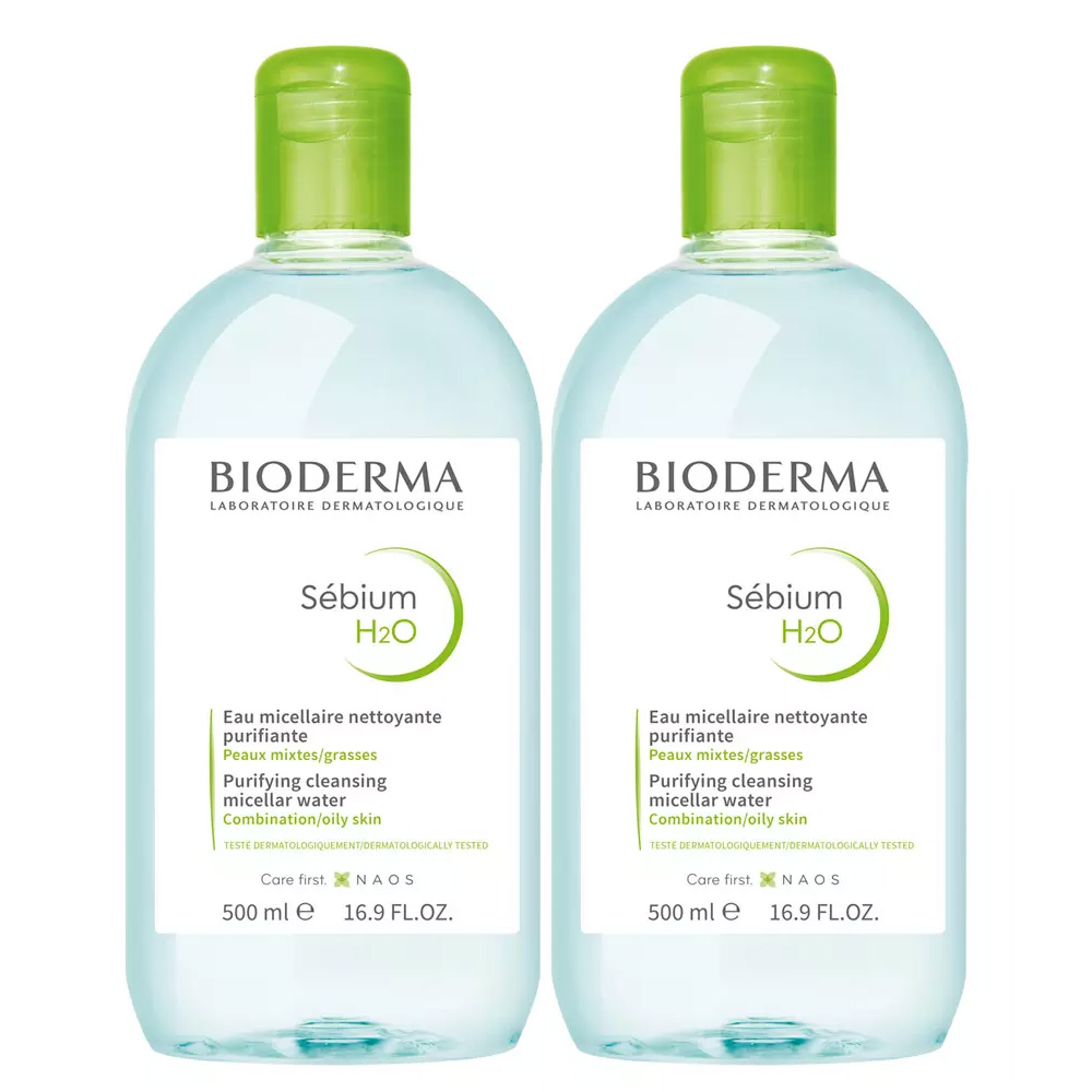 Bioderma Комплект Очищающая мицеллярная вода Sebium H20, 2*500 мл (Bioderma, Sebium)