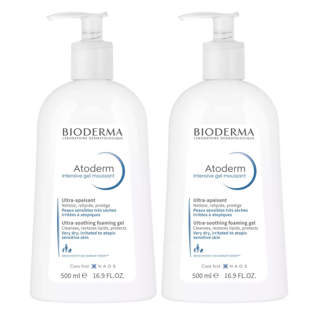 Bioderma Комплект Атодерм Гель-мусс Интенсив, 2х500 мл (Bioderma, Atoderm)