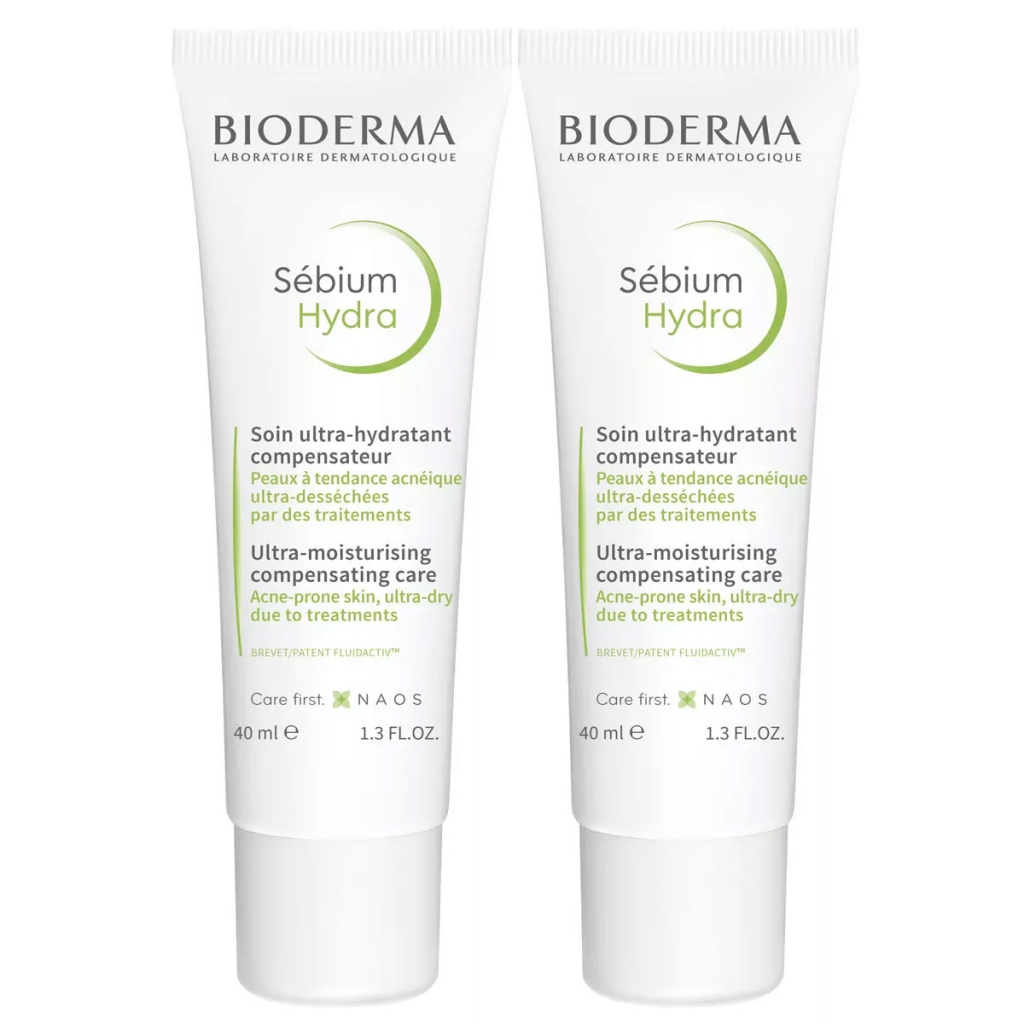 Bioderma Набор Увлажняющий крем для пересушенной кожи с воспалениями Себиум Гидра, 2х40 мл (Bioderma, Sebium)