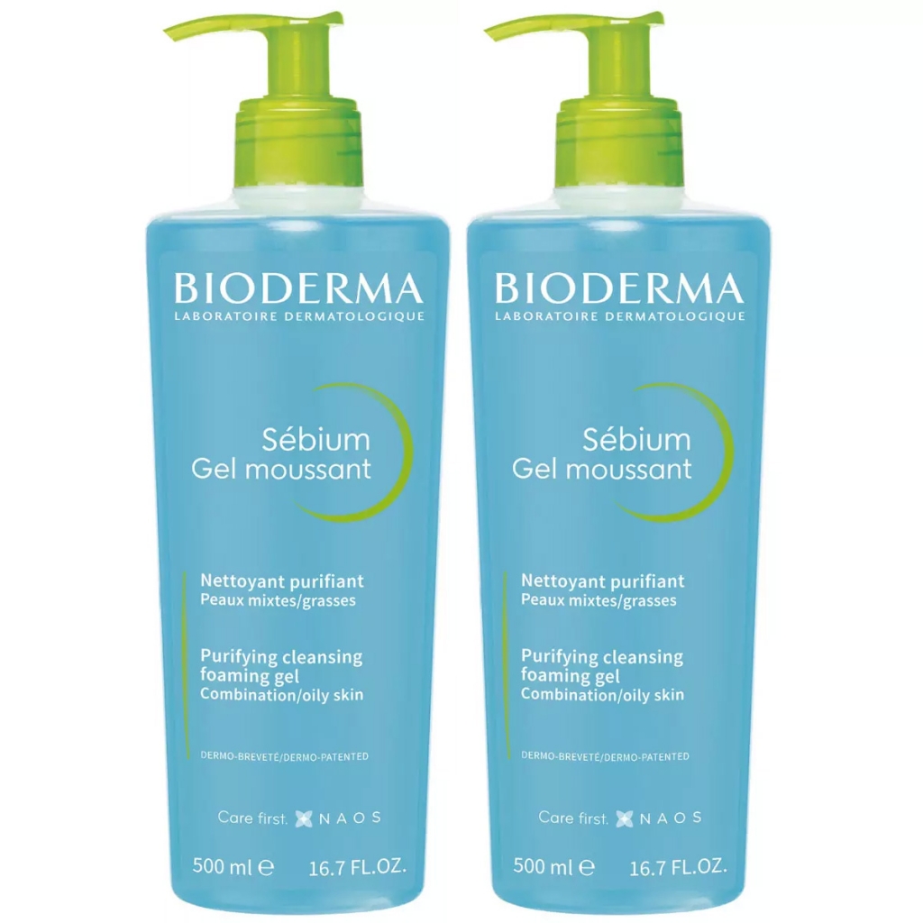 Bioderma Набор Гель для умывания жирной и проблемной кожи Себиум, 2х500 мл (Bioderma, Sebium)
