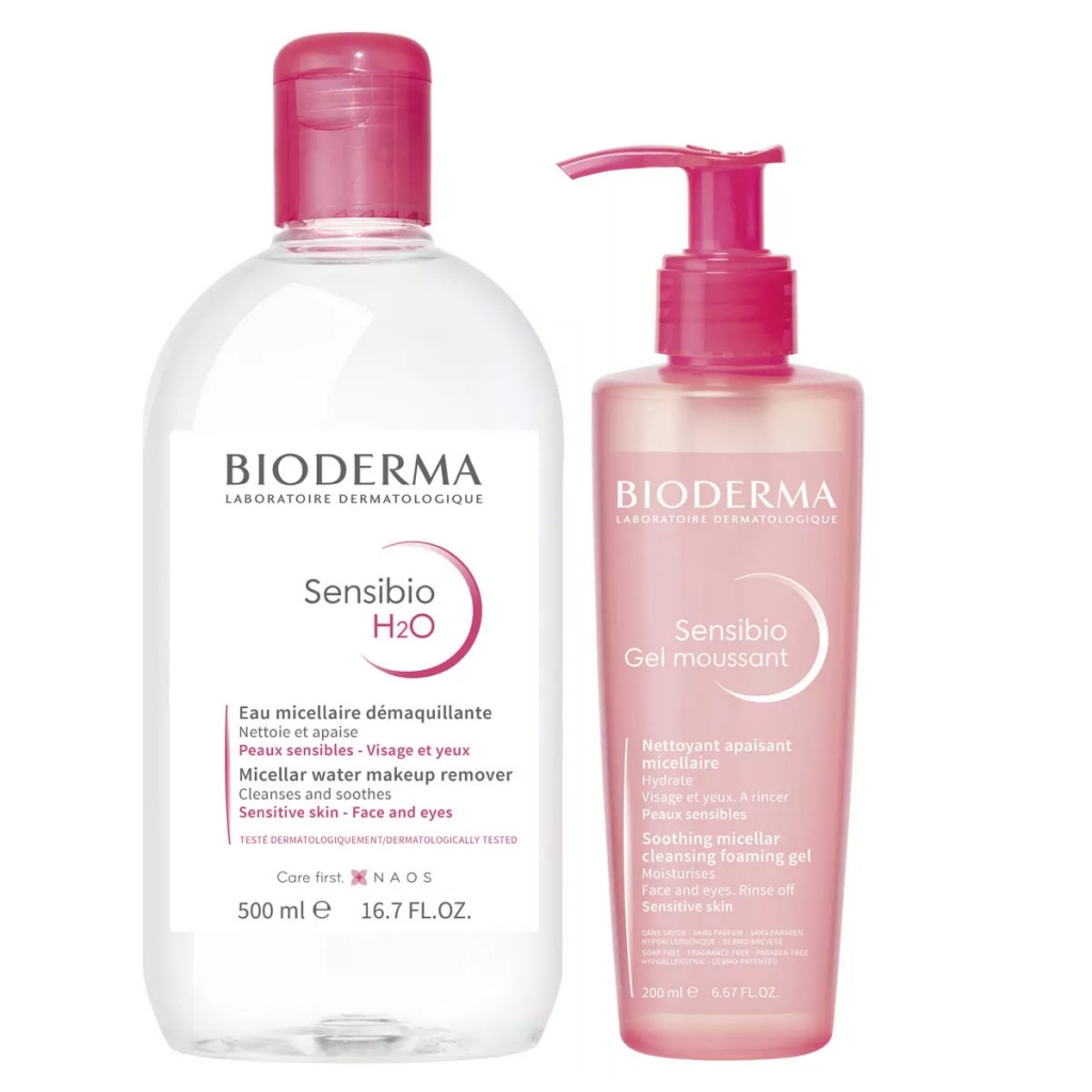 Bioderma Набор Sensibio (Очищающая мицеллярная вода Сенсибио Н2О, 500 мл + Очищающий гель Сенсибио, 200 мл) (Bioderma, Sensibio)