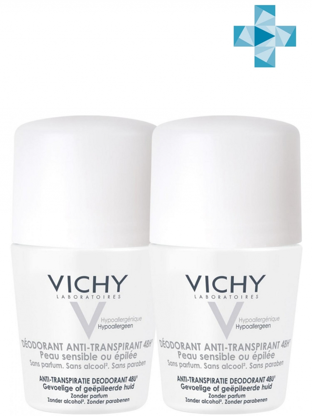 Vichy Дезодорант шариковый 48ч для чувствительной кожи, 2х50 мл (Vichy, Deodorant)