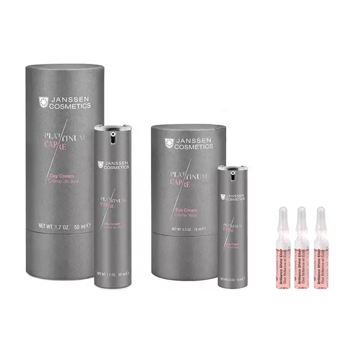 

Janssen Cosmetics Подарочный набор "Антивозрастной уход с коллоидной платиной": крем 50 мл + крем для век 15 мл + эликсир 3 шт (Janssen Cosmetics, Platinum Care)