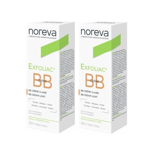 Noreva Комплект Эксфолиак ВВ крем, светлый тон, 2*30 мл (Noreva, Exfoliac)