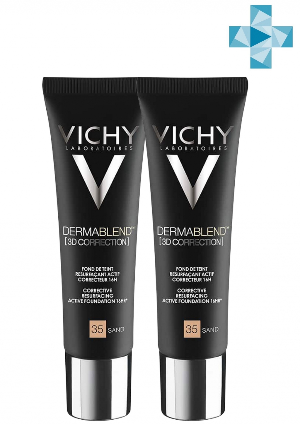 

Vichy Набор: тональная основа с высоким покрытием 3D тон 35, 2 х 30 мл - 35 Песочный (Vichy, Dermablend)