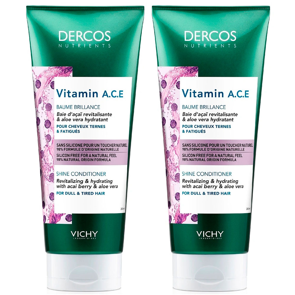 Vichy Комплект Vitamin Кондиционер для блеска волос Dercos Nutrients, 2*200 мл (Vichy, Dercos Nutrients)