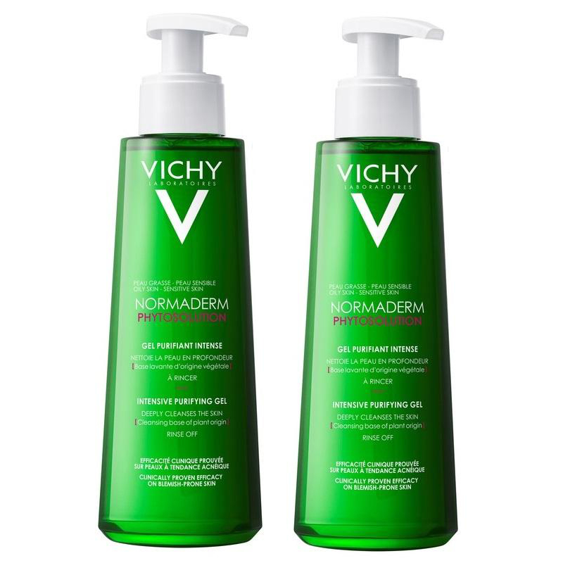Vichy Комплект Очищающий гель для умывания Нормадерм Фитосолюшн, 2*400 мл (Vichy, Normaderm)  - Купить
