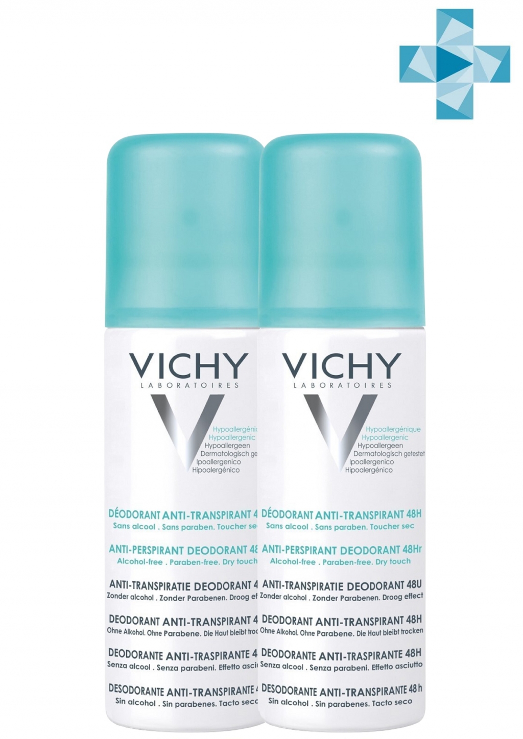 Vichy Комплект Дезодорант-аэрозоль регулирующий избыточное потоотделение 48 часов, 2х125 мл (Vichy, Deodorant)